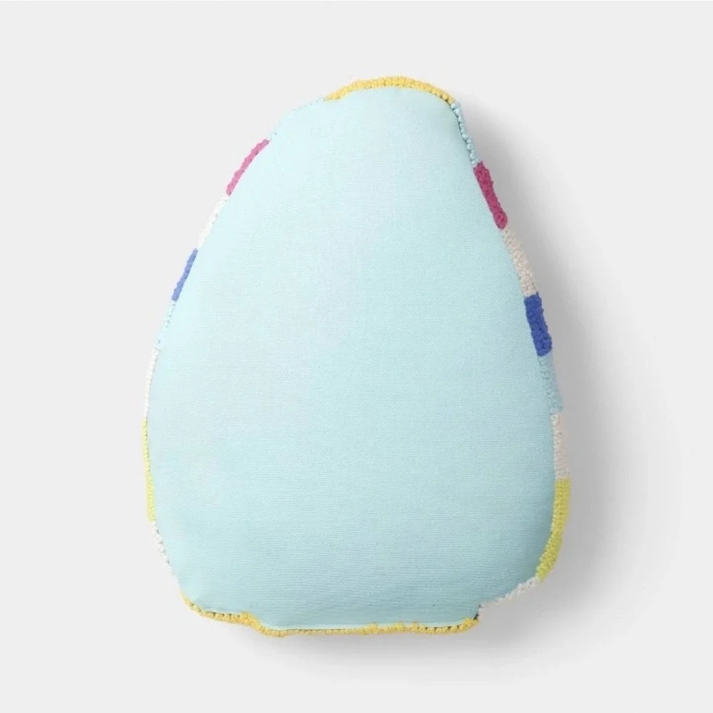 Room Essentials Easter Egg Throw Pillow Pastel Striped Tufted Decorative 16x12.5